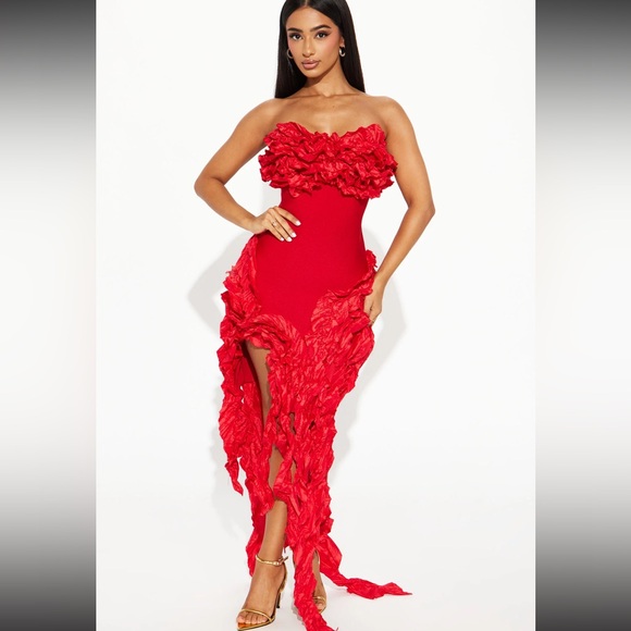 Leila Bandage Mini Dress - Red - Picture 1 of 4
